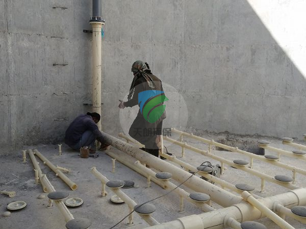 巴基斯坦市政生活污水曝气系统安装现场